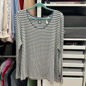 Matilda Jane gray stripe top XL